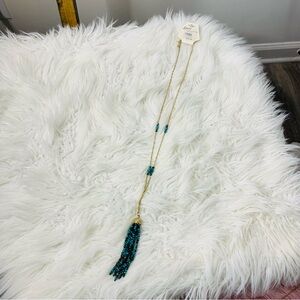 Euro Collection Elegant Gold and Turquoise Beaded Necklace